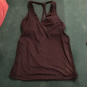 Lululemon sheer black tank with built in bra